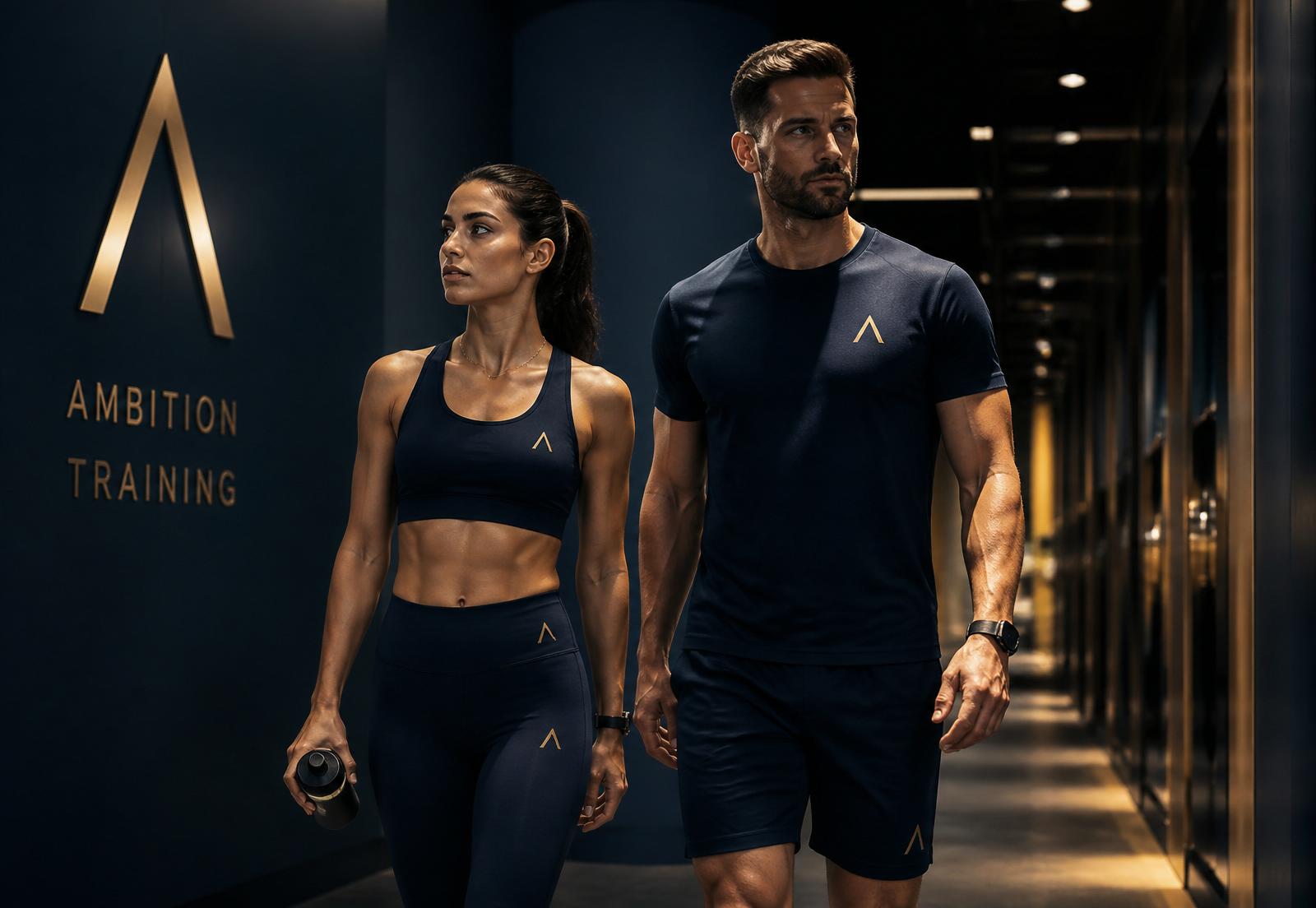 Homem e mulher em treinamento